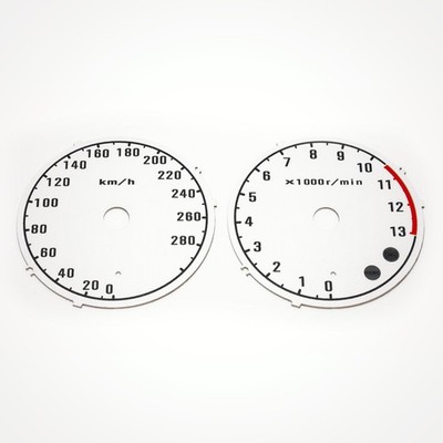Kawasaki GTR 1400 2010-2015 KM/H Replacement White Gauge Faces