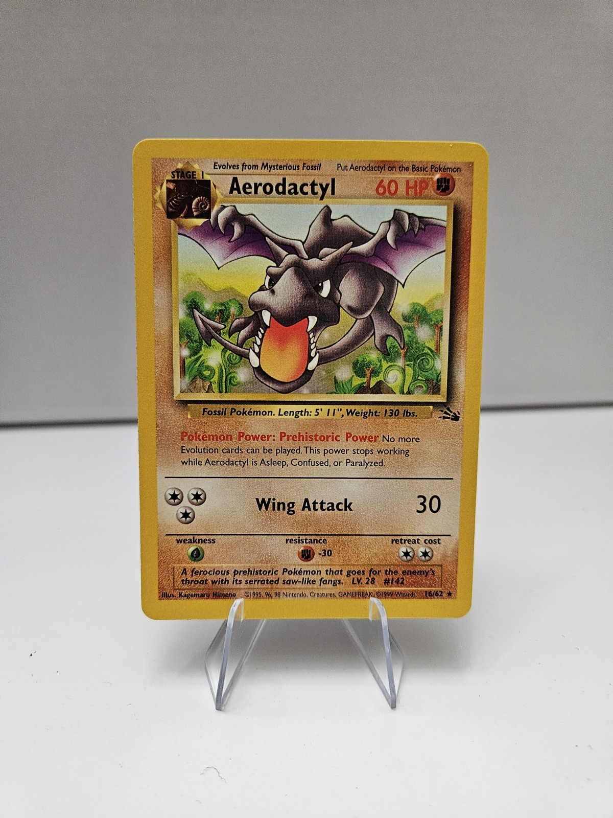 Aerodactyl 16/62 Fossil Unlimited Regular Pokémon Card   NM