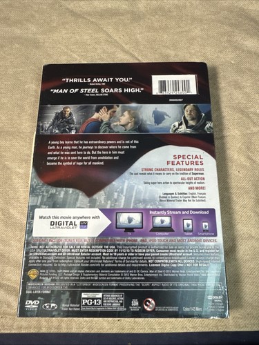 Man of Steel DVD 2013 Henry Cavill Russell Crowe Amy Adams Zack Snyder - Picture 2 of 7