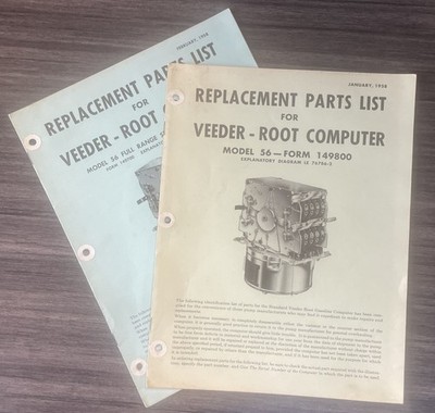 Veeder Root Gas Pump Computer Instruction Parts Service Manual Model 56 1958