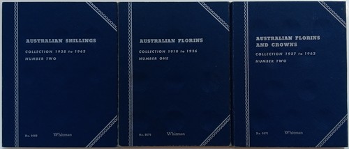Whitman Australian Folder Lot 1938-1963 Shilling 1910-1936 1937- 63 Florin Crown