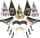 New Year’s Eve 62 Piece 25 Guest Kit Black, Gold, Silver Party City