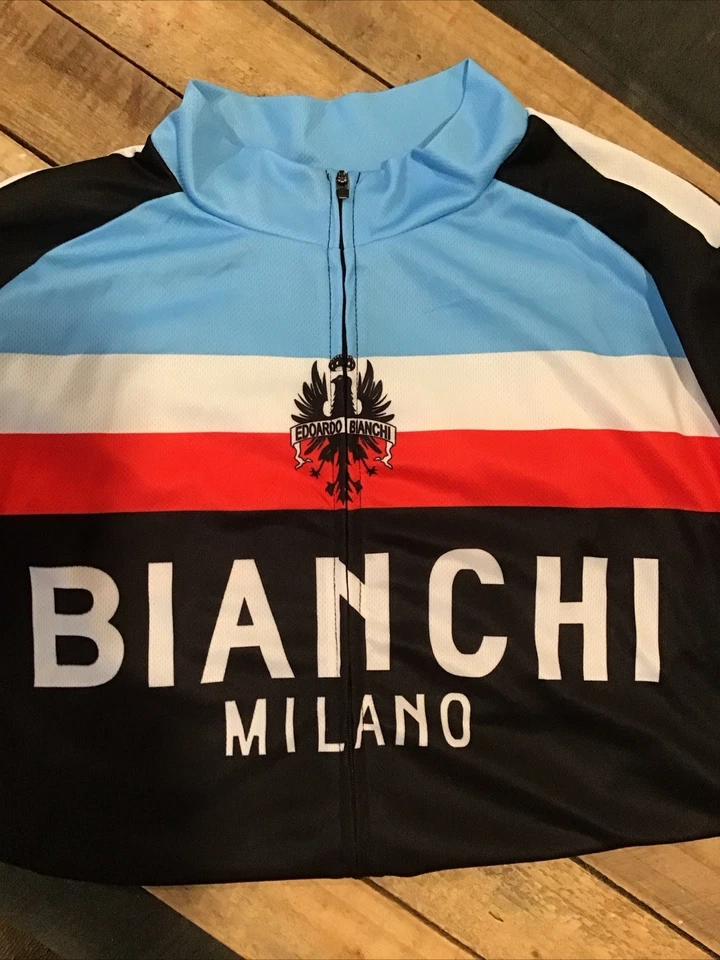 Bianchi Milano Hombres Cremallera Ciclismo Jersey Y Pantalones Cortos Kit Talla XL Hecho en Italia 2 Piezas Foto 3 de 4