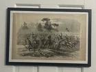 Capture Of Stuart’s Confederate Guns,Civil War Print (Og 1893 )framed 18x12