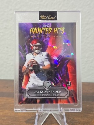 2024 JACKSON ARNOLD W.C. HAUNTED HITS RED CRYSTAL PUMPKIN #HHP-JA 1/2 AUBURN