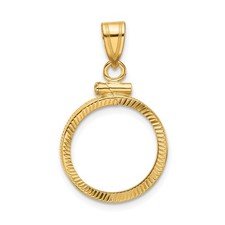 1/10 oz $5 Canadian Maple Leaf Coin Bezel 16mm Screw Top 10k Yellow Gold