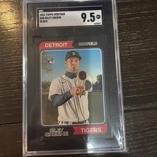 2023 topps heritage riley greene black 9.5!