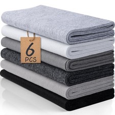 XSEINO 6 Rolls 12x35 1.4mm Thick Soft Felt Fabric Sheet 6 Assorted Black Whit...