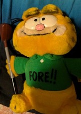 VINTAGE 9" 1978 1981 Vintage Dakin GARFIELD GOLF FORE Cat Plush Stuffed Animal