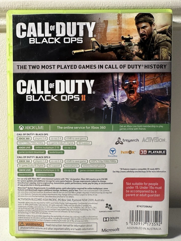 Call of Duty Black Ops 1 & 2 Combo Pack Xbox 360 Game Complete With Manual - Image 2 of 4
