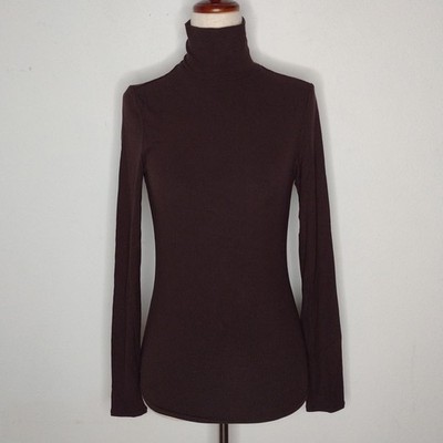 NWT Hunter & Brown Women's Coffee Bean/Mock Neck Knit Top Size Large