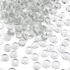 DomeStar 5Lb Flat Glass Marbles, Vase Filler, Pebbles Marbles Clear