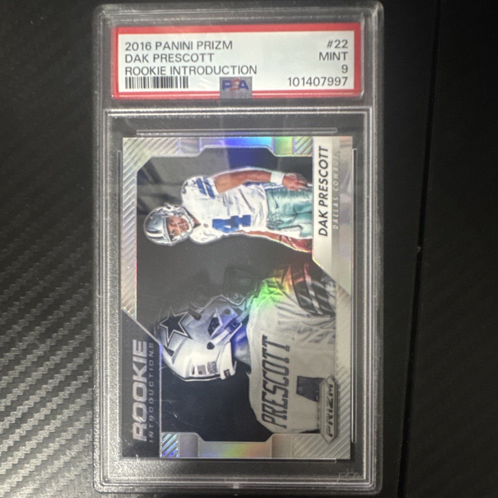 2016 Panini Prizm Dak Prescott Rookie Introductions Silver Prizm #22 PSA 9
