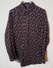 Vintage Towncraft Medium Button Down Shirt Geometric Print 100 Cotton