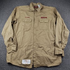Bulwark Shirt Mens XL UltraSoft Tan Flame Resistant Button Up Cat2 Workwear EUC