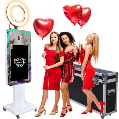 Portable Mirror Photo Booth Machine 21.5 Inch Touch Screen Selfie Photo Booth