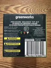 New! Greenworks Universal Pressure Washer Nozzle Tips (4 Pack) Original version