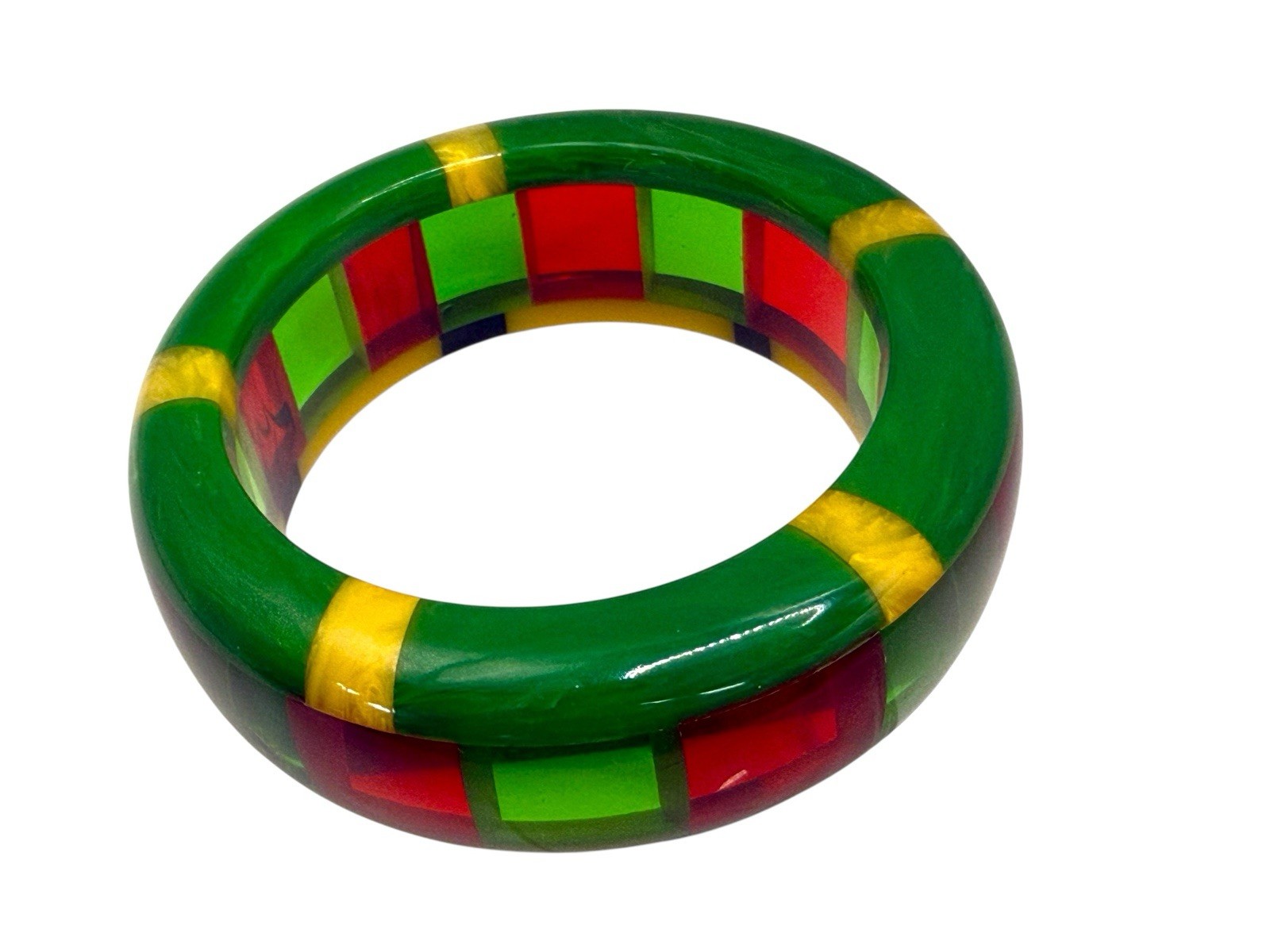 Shultz Bakelite Bracelet Checkered Checkerboard C… - image 5