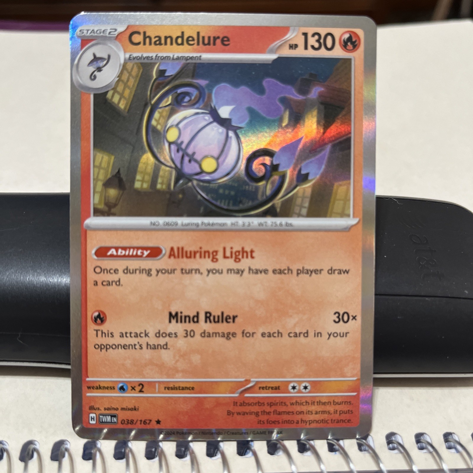 Chandelure 038/167 Holo Pokemon Card 