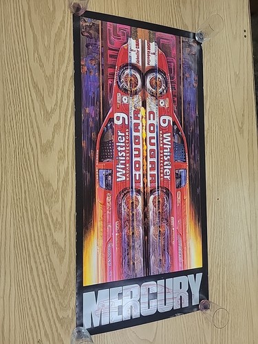 VINTAGE RENNPLAKAT MERCURY COUGAR WHISTLER RADARDETEKTOREN #9 ROUSH MUSTANG - Bild 2 von 11
