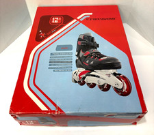 Variflex Warp Forward Inline Skates Unisex Youth US Size 4 Black Red Gray LaceUp