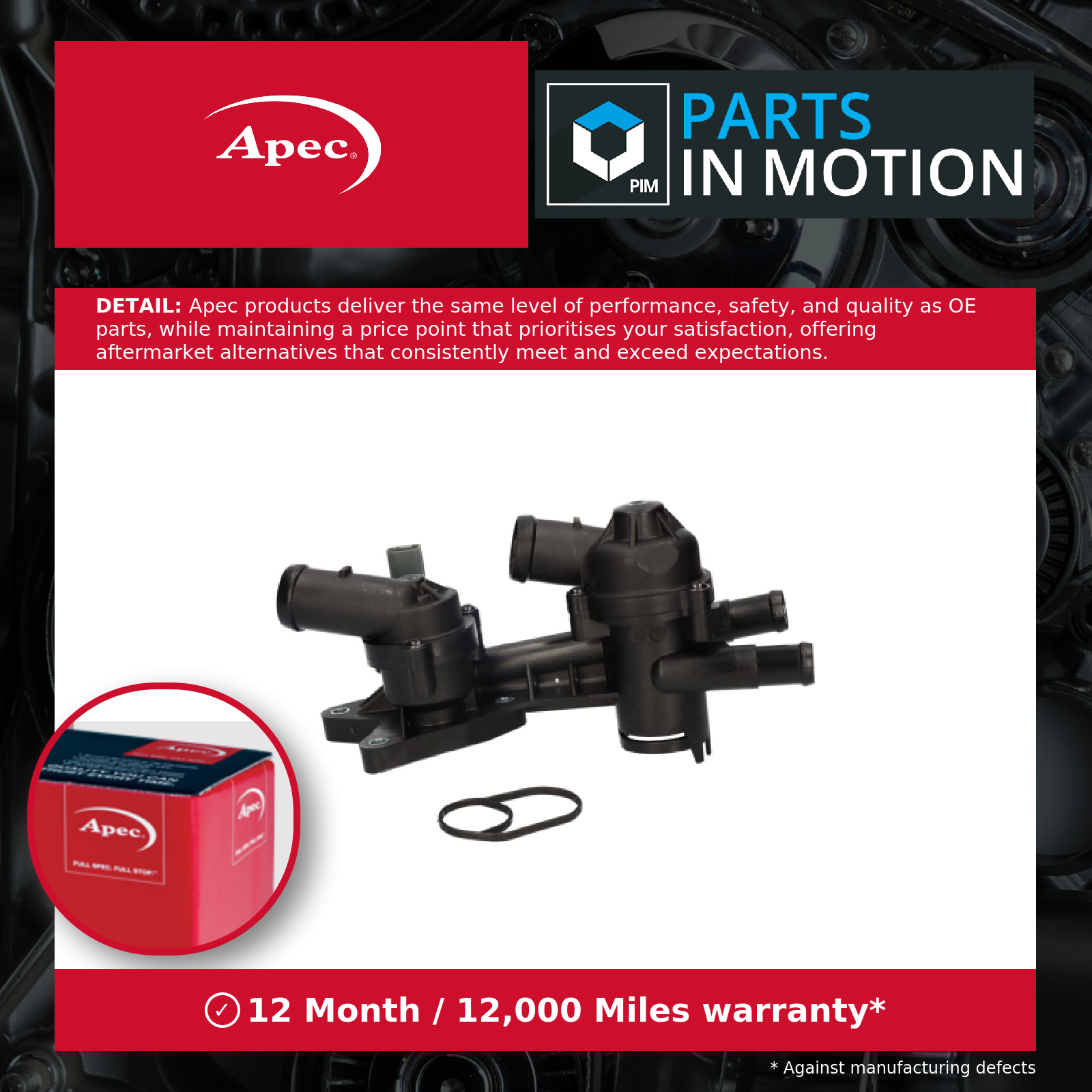 Apec Thermostat With Housing Gaskets Seals & Sensor ATH1257 - OE Specification - Image 5