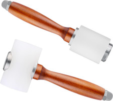 Leather Carving Hammer 2 Pieces, Leathercraft Mallet, Nylon Wood Handle Hammer,