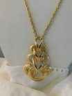 Monet Gold plated Earrings and Trifari Gold Plated Pendant Necklace Signed VTG — photo 5