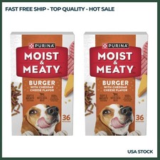 Purina Moist  Meaty Dry Dog Food, Soft Beef Burger with Cheddar Cheese, 72 pack