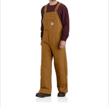 Men s Carhartt Firm Duck Insulated Bib Overall Loose Fit Warm Size 2XL Tall.