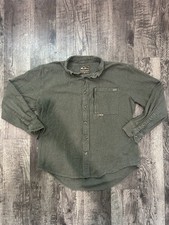 Drake Clothing Co Flannel Shirt Mens L Green Plaid Outdoors Button Up Pocket