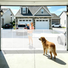 Extra Wide 200" Retractable Baby Dog Gate - 41" Tall Safety Mesh Barrier