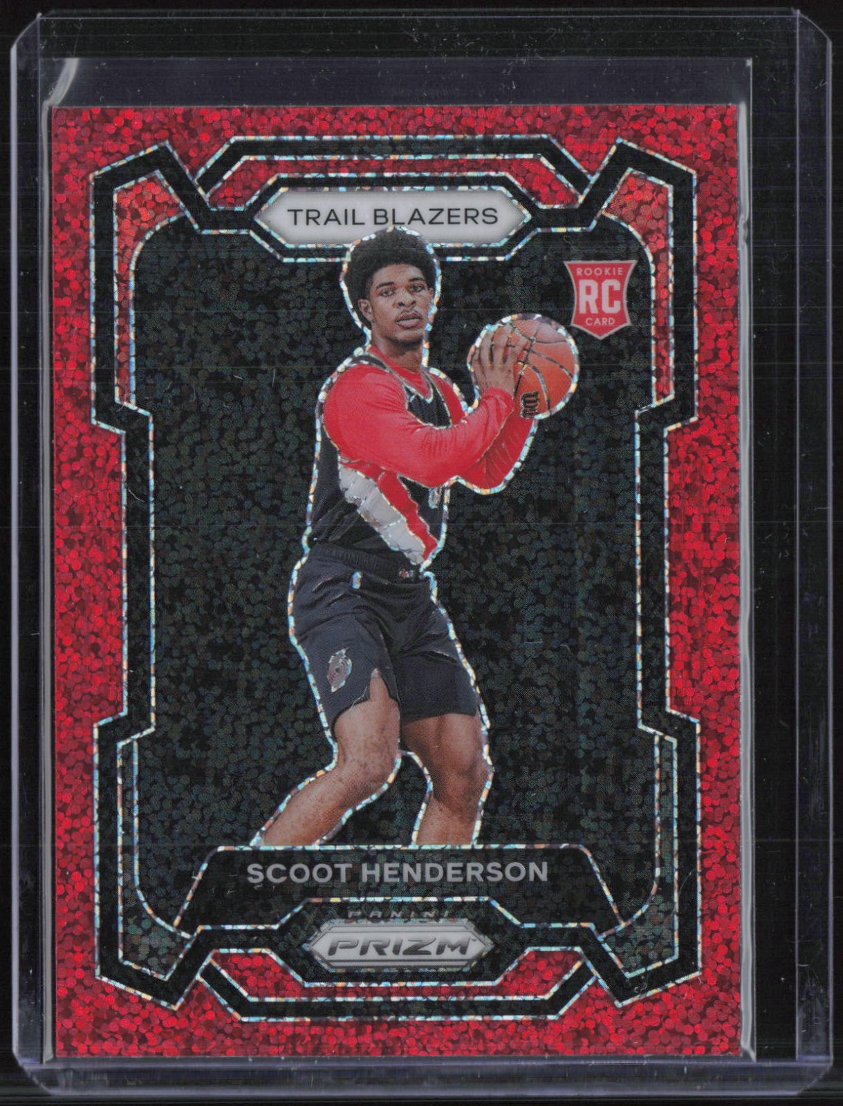 2023 Panini Prizm Red Sparkle #141 Scoot Henderson RC Rookie
