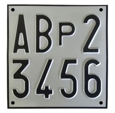 TARGA AUTO  PROVA A RILIEVO   IN ALLUMINIO ART. 102 D.LGS 285/921