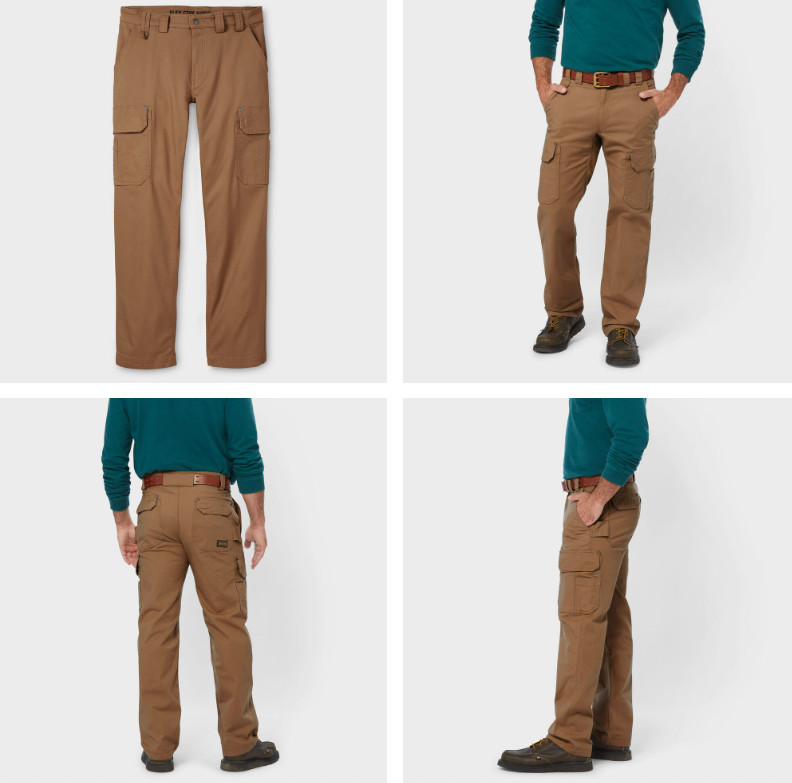 Duluth Trading Co. Men's Flex Fire Hose HD Pants Beechnut Color - 34/34 Size