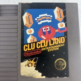 Clu Clu Land NES Nintendo 1985 5 Screw Cartridge Tested Working Black Box