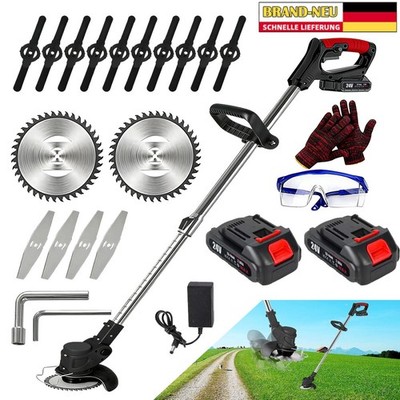 Elektro 24V Akku Rasentrimmer mit 2 Akku und Ladegerät Freischneider Motorsense