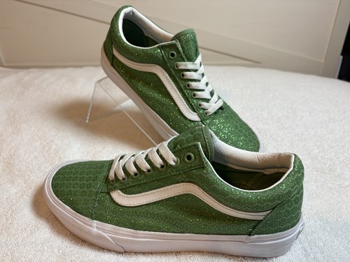 Vans Old Skool Micro Daisy Shoes glittery green Women’s Sz 10 Men’s 8.5