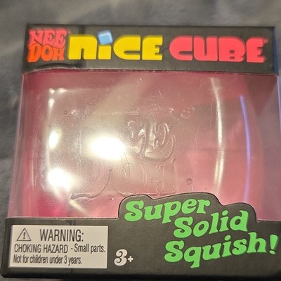 Nee Doh Nice Cube Super Solid Squish Squeeze Toy, Pink, Ages 4+