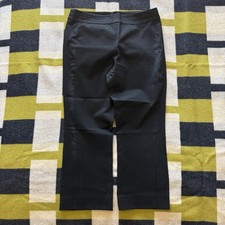 Veronica Beard Wide Leg Ankle Cropped Black Pants Sz 8 Made In USA Minimal Chic