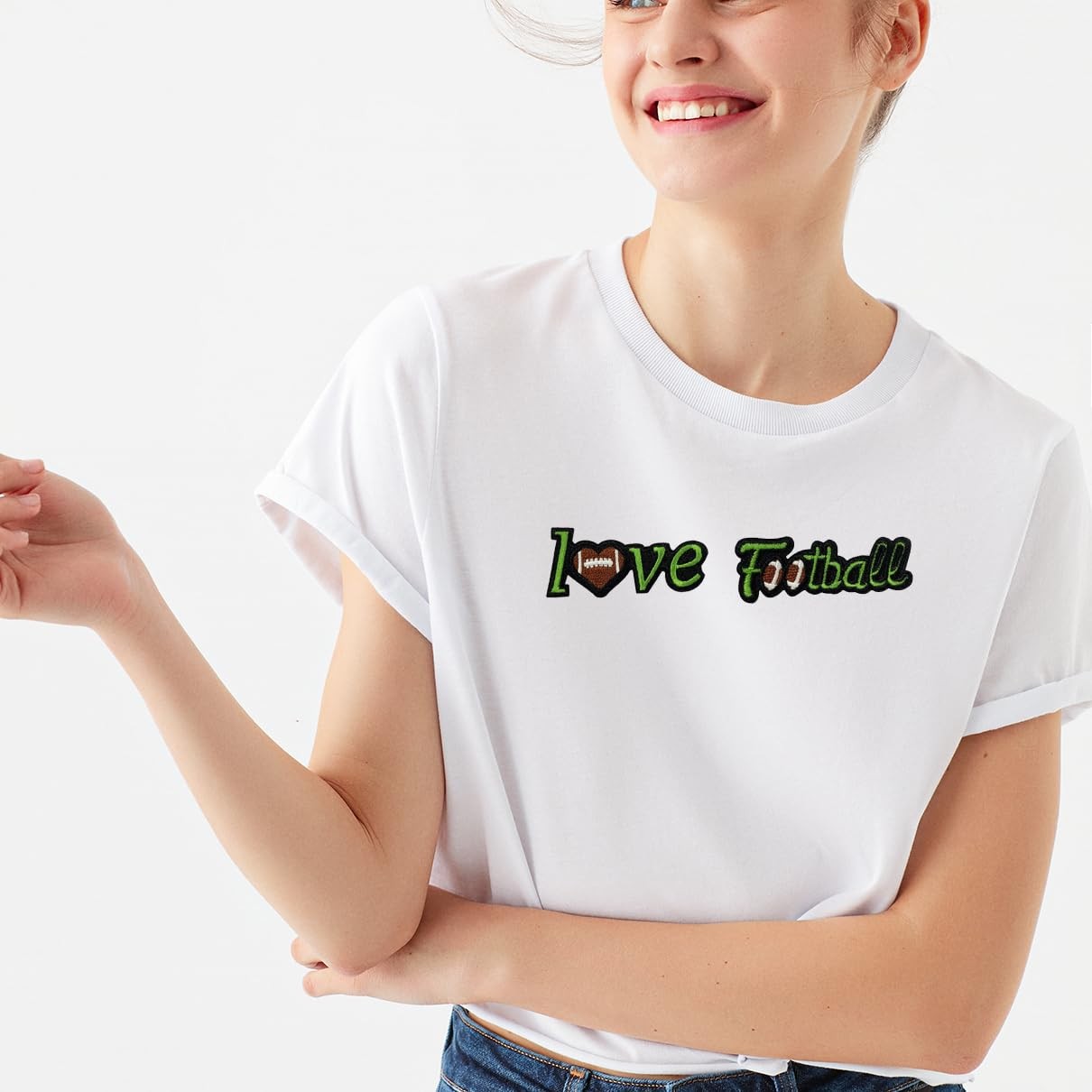 12 Pcs Football Iron On Patches, Sports Letter Patches for Clothes, Jeans, Ja...