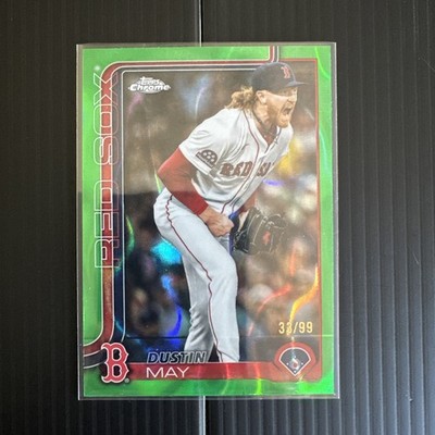 Dustin May Green RayWave /99 Topps Chrome Update 2025 Red Sox