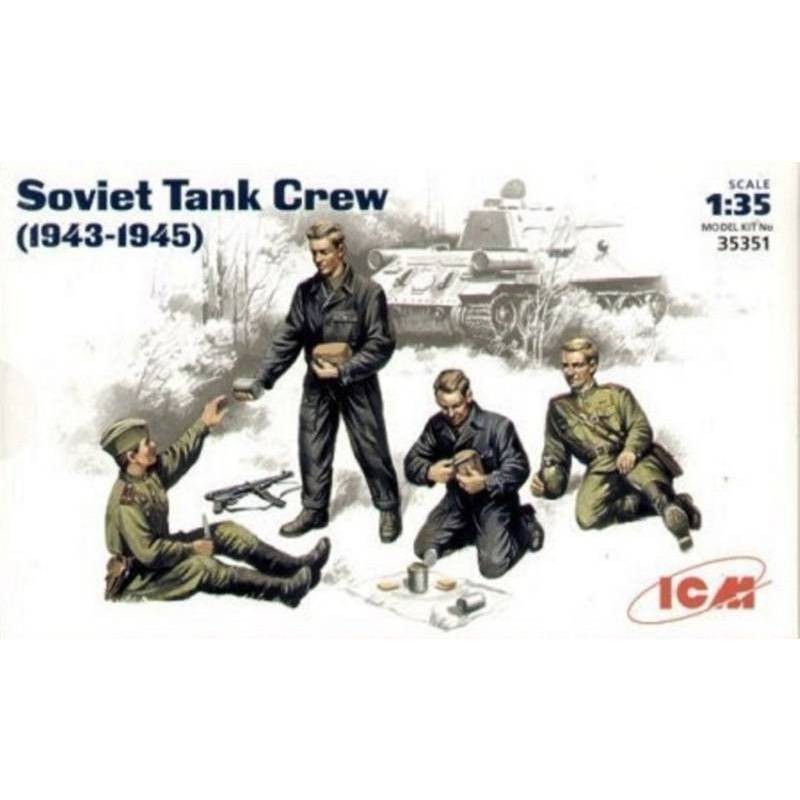 Figurina Maquette Equipaggio Di Carro Armato Sovietico (1943-1945) Icm 3