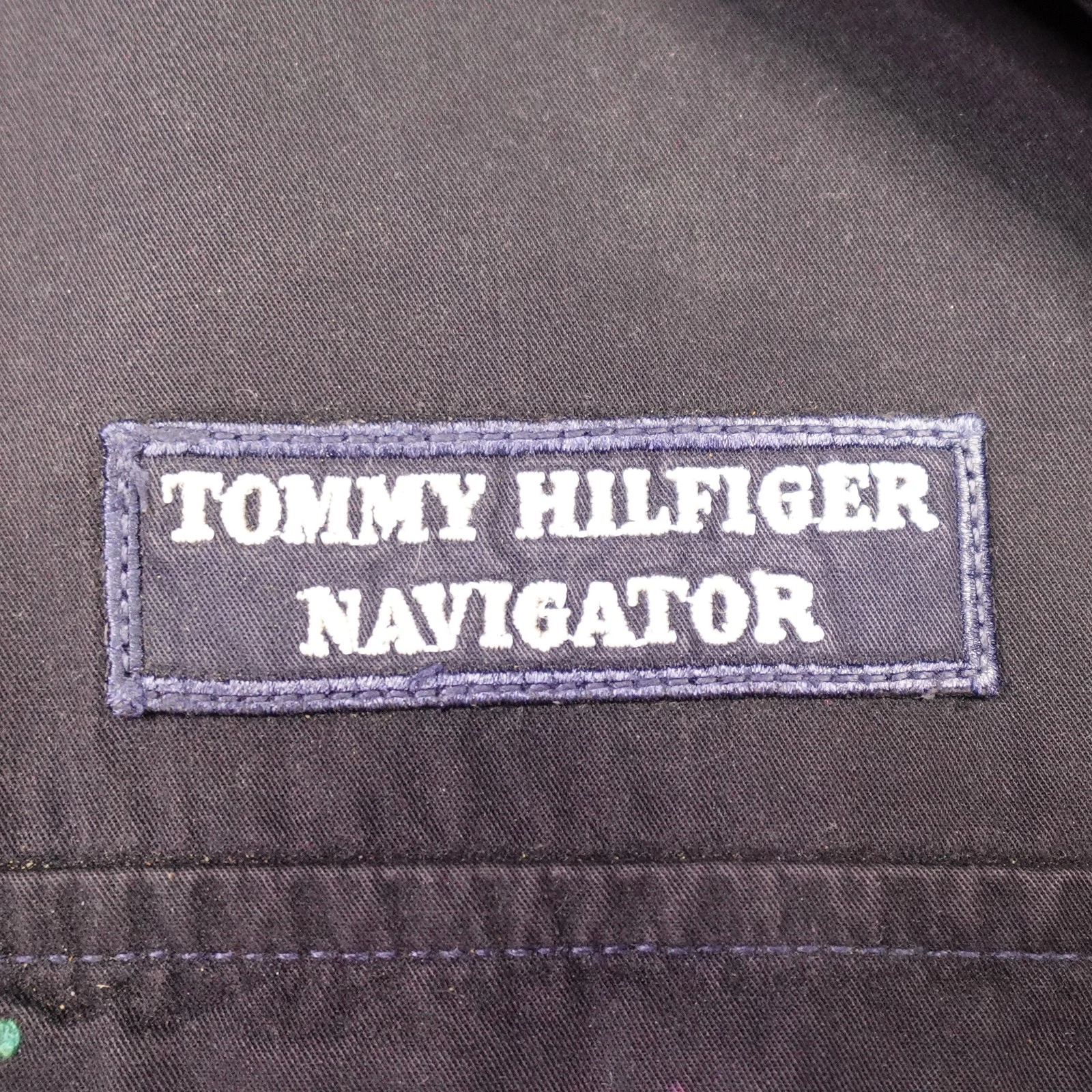 Vintage Tommy Hilfiger Shirt Mens Large Navy Coastal Navigator 48 Nautical 90s image 10