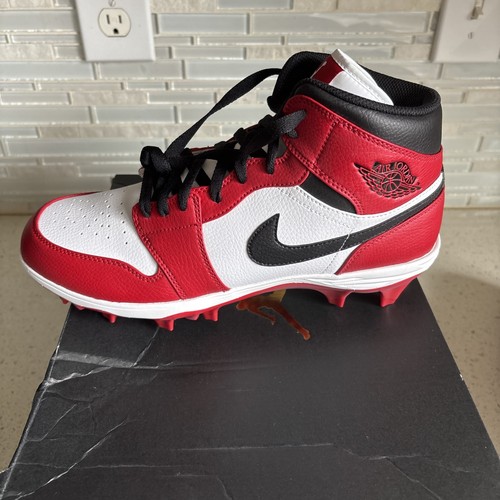 Nike Air Jordan 1 Mid TD Chicago Football Cleats Mens Size 10.5 - Picture 6 of 15