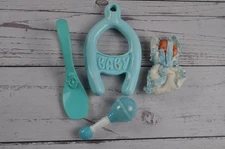 Vintage Baby Rattle Assortment Blue 1950s Baby Boy