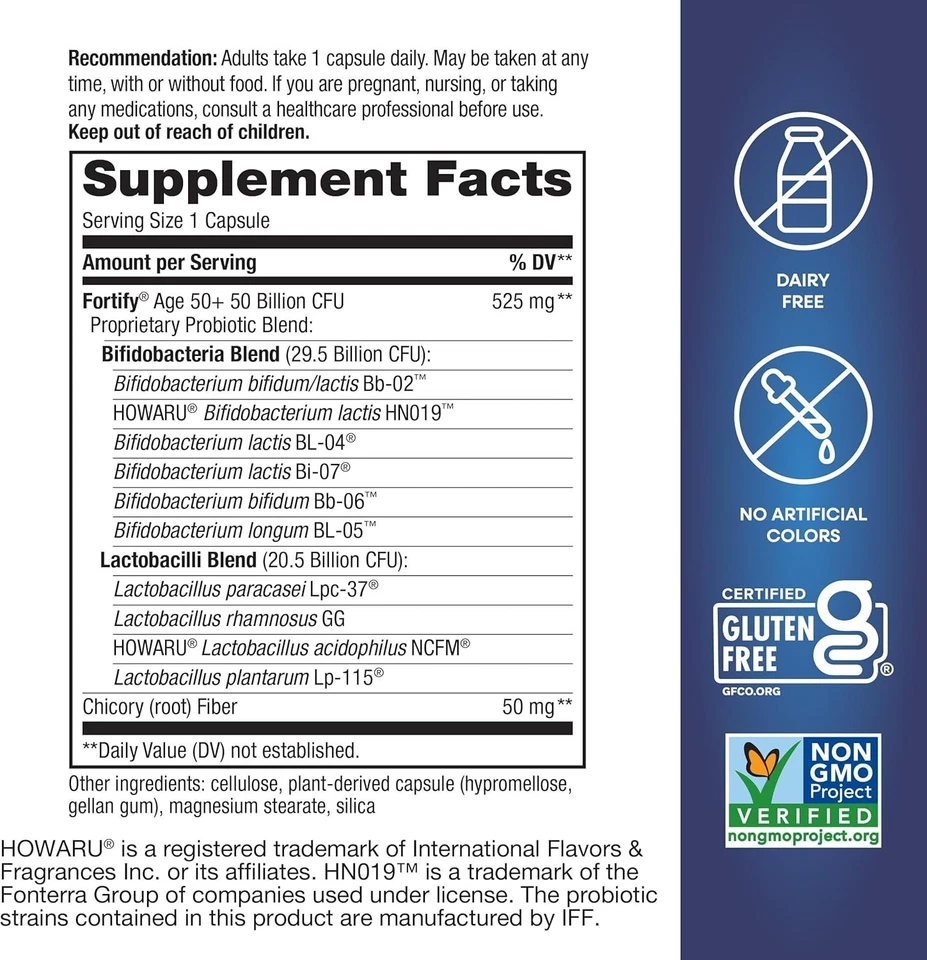 Nature's Way Fortify Extra Strength Adulto 50+ Probióticos Diarios 30Ct EXP 05/2026 Foto 2 de 4