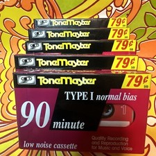 ToneMaster Type 1 Normal Bias 90min Cassette Tapes New Sealed, Lot of 5 Vintage
