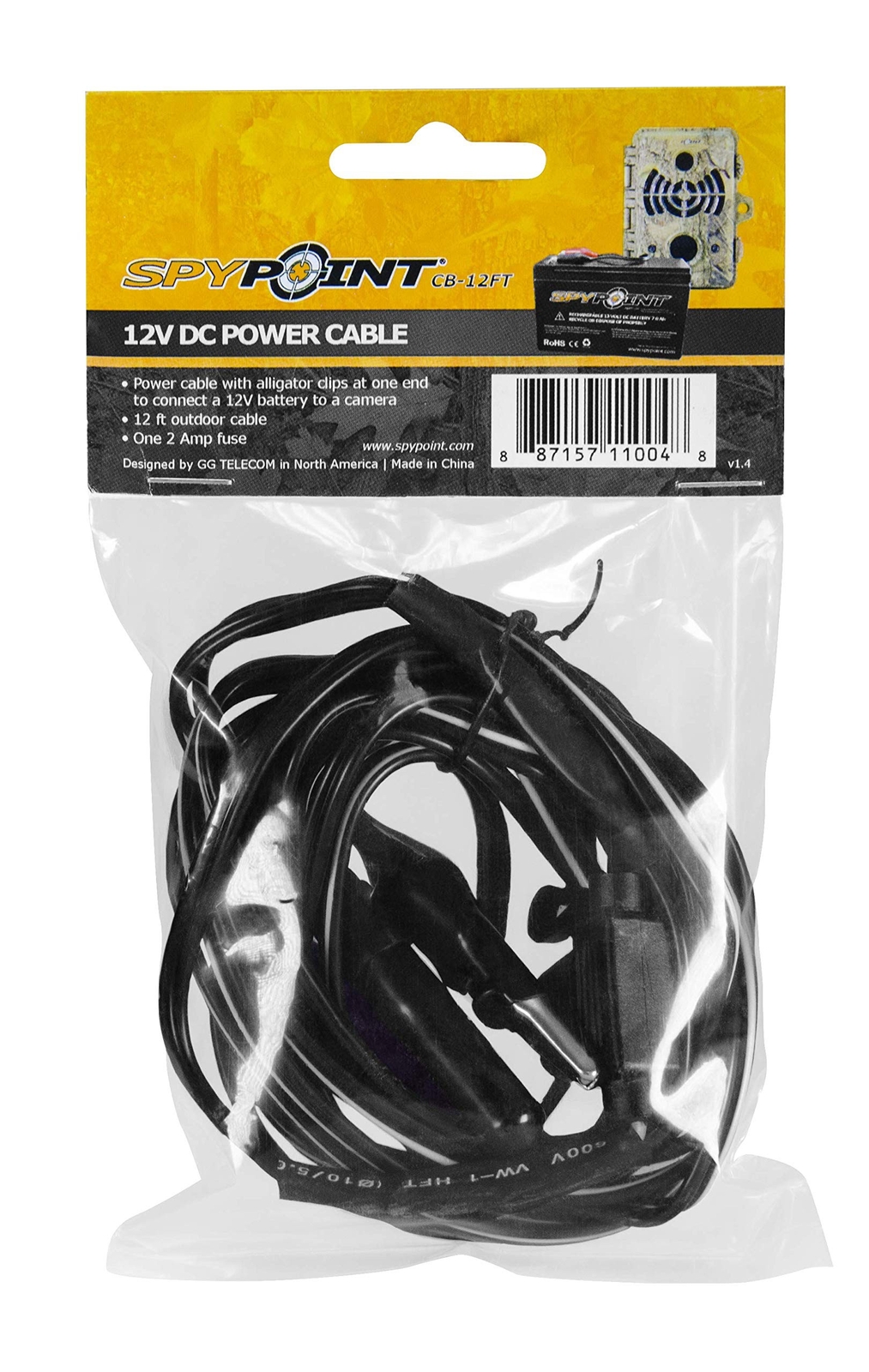 SPYPOINT CB12FT 12V Power Cable, Alligator Clips eBay