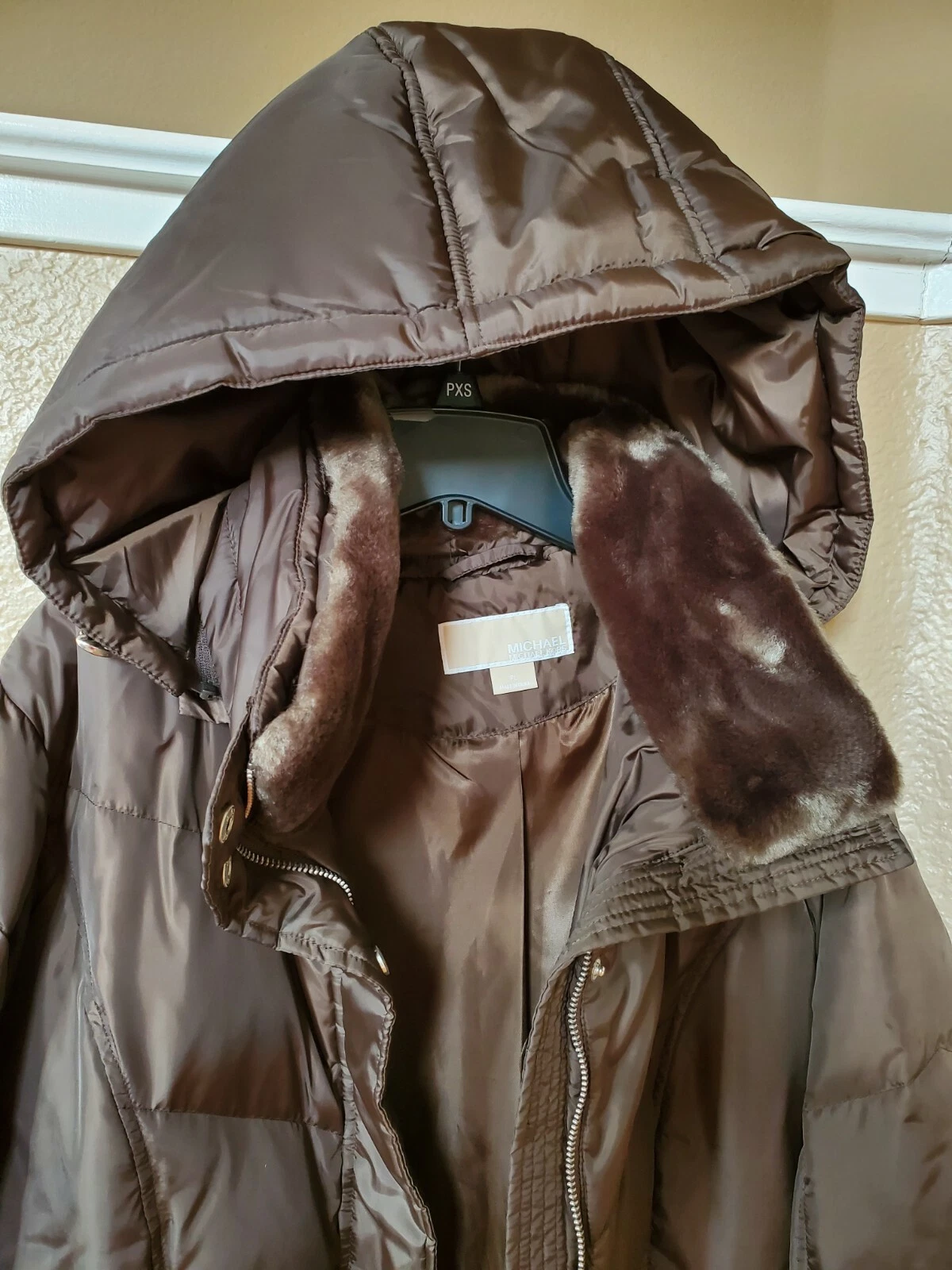 Michael Kors Giacca Tampone Marrone Trapuntato Taglia PL $295